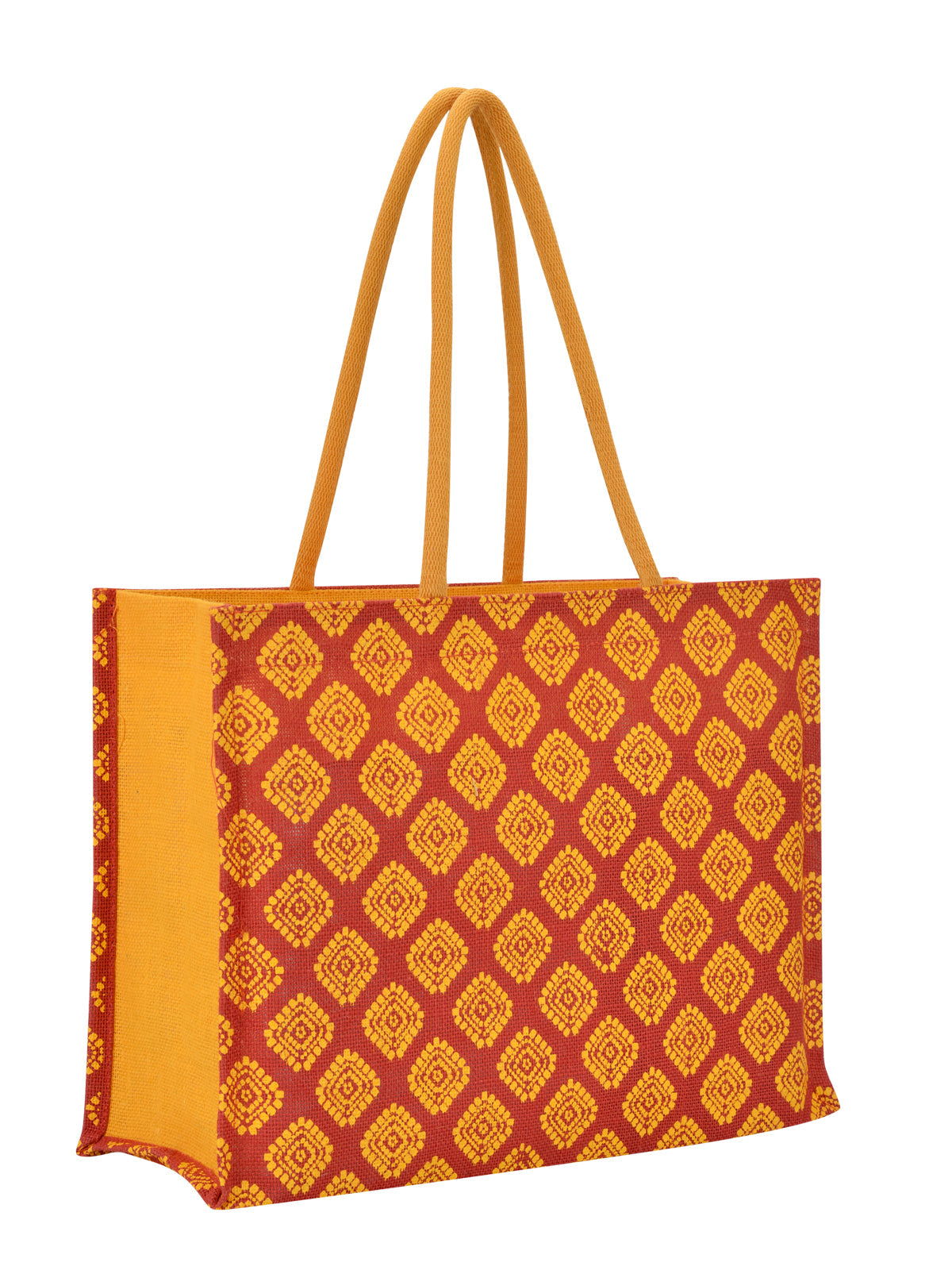 Jute Cottage Shopping Square Diamond All Over Print Zipper