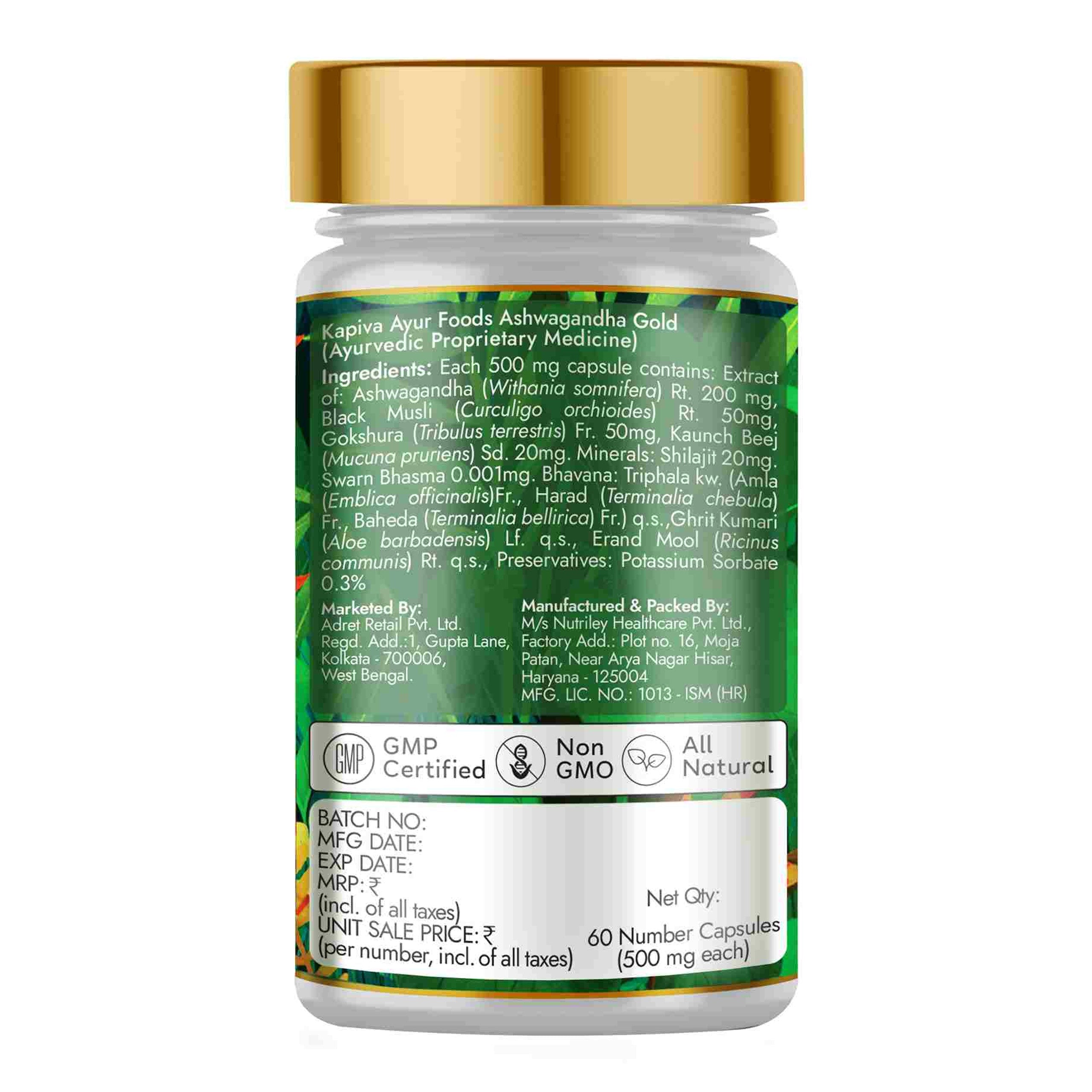Kapiva Ayurveda Ashwagandha Gold - 60 Capsules