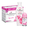 Enchanteur Perfumed Romantic Bathing Bar - 75gms Pack of 3+1 & Romantic Hand and Body Lotion - 250ml &  Romantic Roll-On Deodorant - 50ml Combo