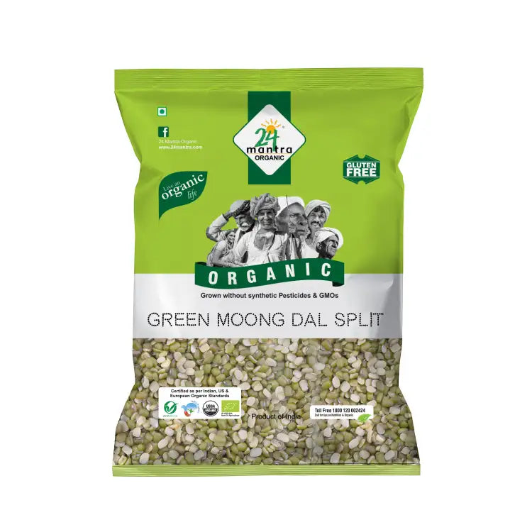 24 Mantra Organic Green Moong Dal Split - 500 gms