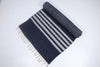 Shramdaan Denim Blue Yoga Mat with Coin Grey Stripes