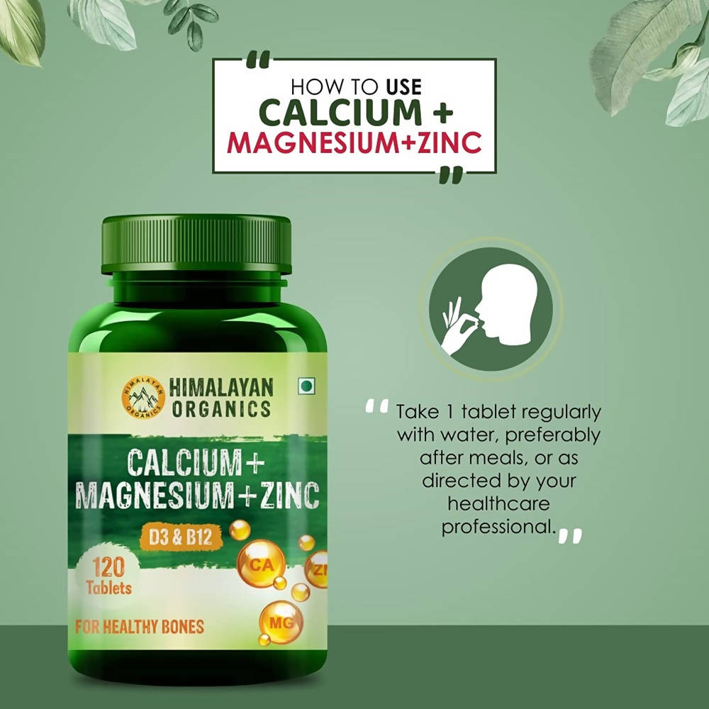 Himalayan Organics Calcium+Magnesium+Zinc D3 & B12 - 120 tabs