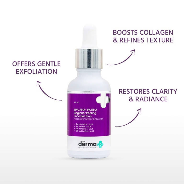 The Derma Co 15% AHA+1% BHA Beginner Peeling Face Solution - 30 ml