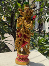 Ekhasa Marble Dust Lord Krishna Idol with Flute Multicolour
