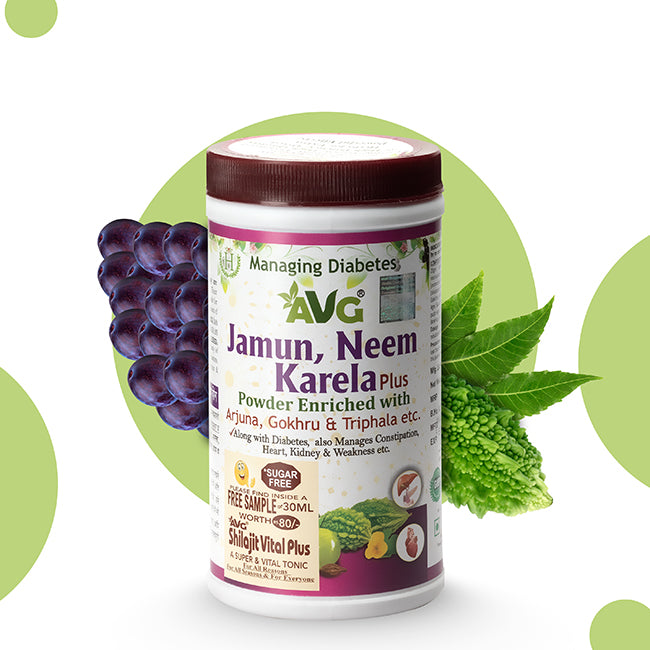 AVG Jamun, Neem and Karela Plus Powder - 200 gms - DesiPick