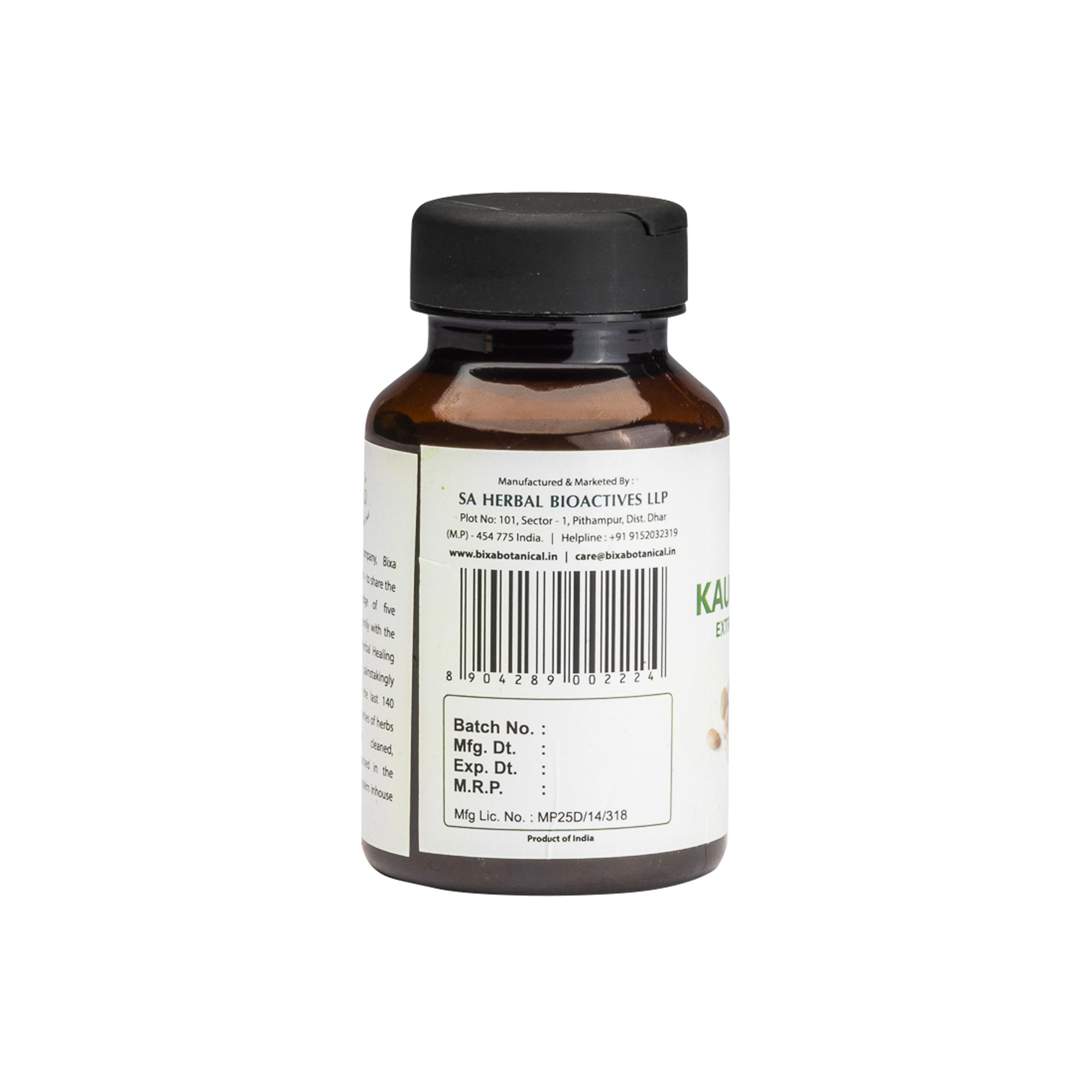Bixa Botanical Mucuna / Kaunch beej Extract - 60 Veg Capsules (450mg ...