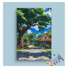 Eazy Arts Charming Country Lane with Cottage Paint by Numbers Kit