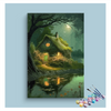 Eazy Arts Moonlit Cottage by the Lake Paint by Numbers Kit