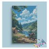 Eazy Arts Wilderness Camping Motorcycle Adventure Paint by Numbers Kit