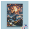 Eazy Arts Moonlit Waterfall Fantasy Landscape Paint by Numbers Kit