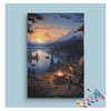 Eazy Arts Lakeside Sunset Campfire Paint by Numbers Kit