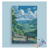 Eazy Arts Mountain Valley Cyclist Paint by Numbers Kit