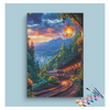 Eazy Arts Sunset Mountain Train Ride Paint by Numbers Kit