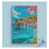 Eazy Arts Seaside Mediterranean Village Landscape Paint by Numbers Kit