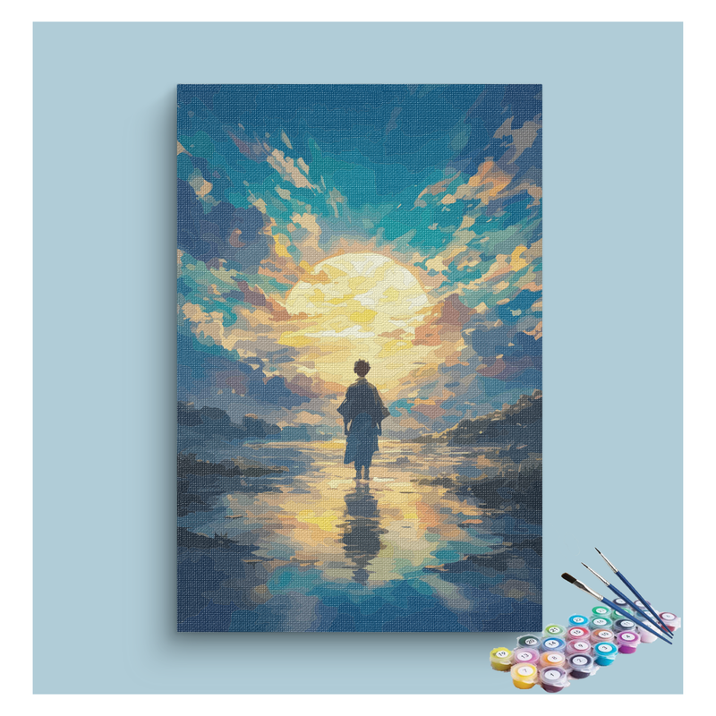 Eazy Arts Sunset Reflection Silhouette Paint by Numbers Kit - DesiPick