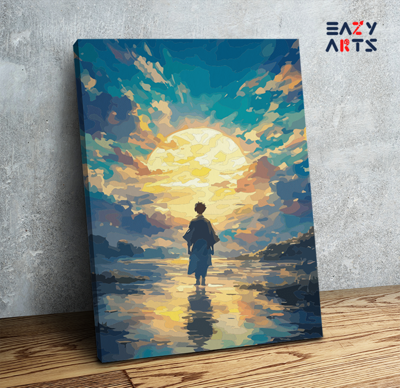 Eazy Arts Sunset Reflection Silhouette Paint by Numbers Kit - DesiPick
