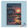 Eazy Arts Rustic Cabin Sunset by the Lake Paint by Numbers Kit