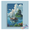 Eazy Arts Sailing Boat Tropical Island Paint by Numbers Kit