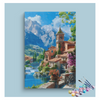 Eazy Arts Charming Village by the Mountains Paint by Numbers Kit