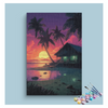 Eazy Arts Tropical Sunset Beach Hut Paint by Numbers Kit