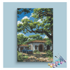 Eazy Arts Charming Villa with Vintage Car Paint by Numbers Kit