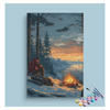 Eazy Arts Winter Campfire at Sunset Paint by Numbers Kit