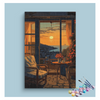 Eazy Arts Golden Sunset View: Balcony and Horizon Paint by Numbers Kit