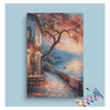 Eazy Arts Sunset by the Lakeside Café Paint by Numbers Kit