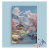 Eazy Arts Snowy Mountain Cabin Paint by Numbers Kit