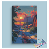 Eazy Arts Fiery Sunset Village Paint by Numbers Kit