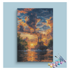 Eazy Arts Fiery Sunset Tugboat Paint by Numbers Kit