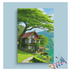 Eazy Arts Serene Lakeside Cottage Nature Paint by Numbers Kit