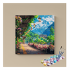 Eazy Arts Mountain Floral Train Station Paint by Numbers Kit