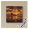 Eazy Arts Romantic Sunset Beach Walk Landscape Paint by Numbers Kit