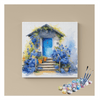 Eazy Arts Cottage Garden with Blue Blooms Paint by Numbers Kit