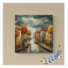 Eazy Arts Autumn Rain Street Paint by Numbers Kit