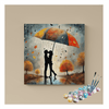 Eazy Arts Romantic Kiss Under Umbrella: Autumn Love Paint by Numbers Kit