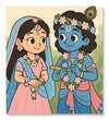 Paint Waint Janmashtami ka Prem Milan Radha Krishna