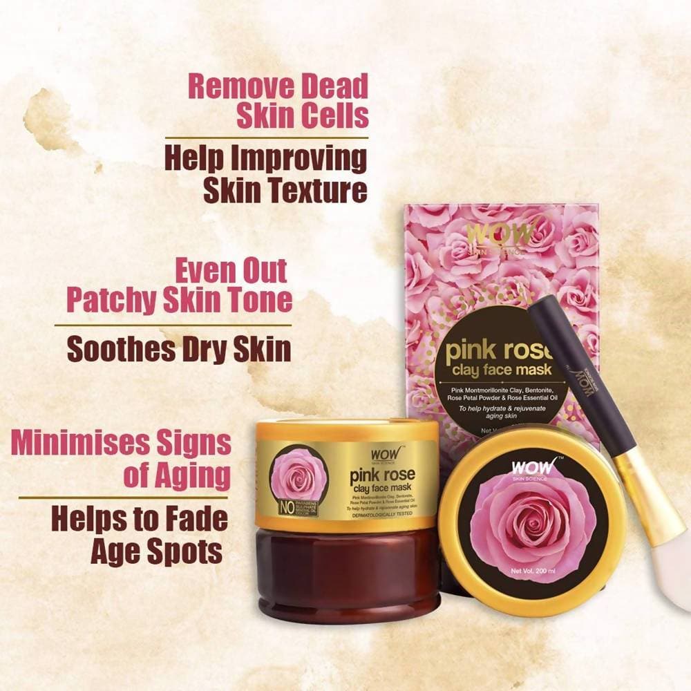 Wow Skin Science Pink Rose Clay Face Mask - 200 ml