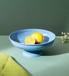 Nestroots Elegant Blue Bowl for Centerpiece Decorative Serving Bowl