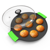 Esspy 9 Pit Pre-Seasoned Cast Iron Paniyaram Pan With Silicon Handle & Glass Lid