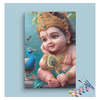 Eazy Arts Innocent Joy Bal Krishna with Peacock Paint by Numbers Kit