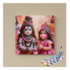 Eazy Arts Divine Playfulness Little Shiva and Parvati Holi Celebration Paint by Numbers Kit
