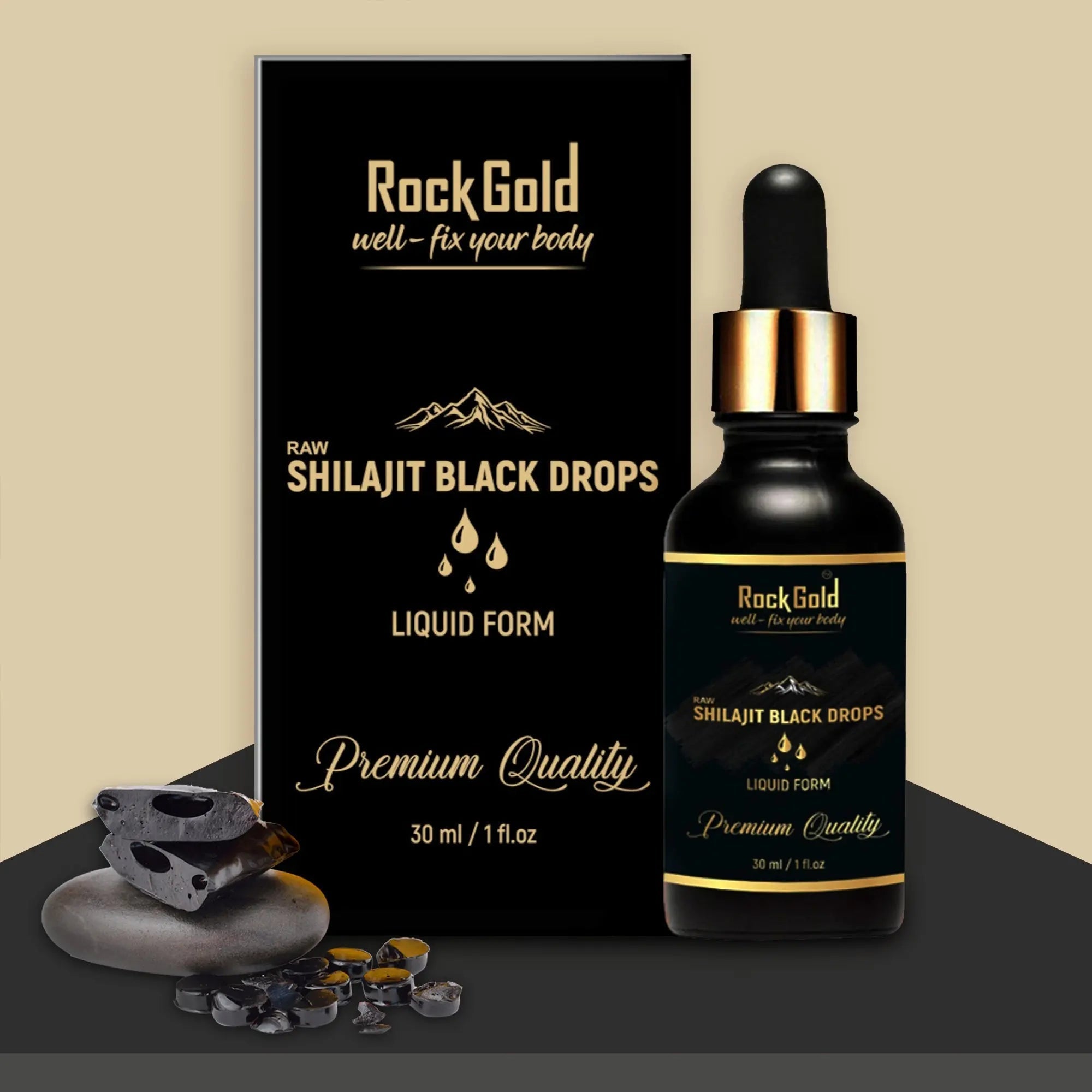 Rock Gold Pure Ayurvedic Raw Shilajit/ Shilajit Liquid For Men & Women ...