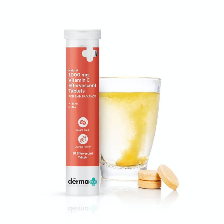 The Derma Co 1000 mg Vitamin C Effervescent Tablets For Skin Radiance - 20 tabs