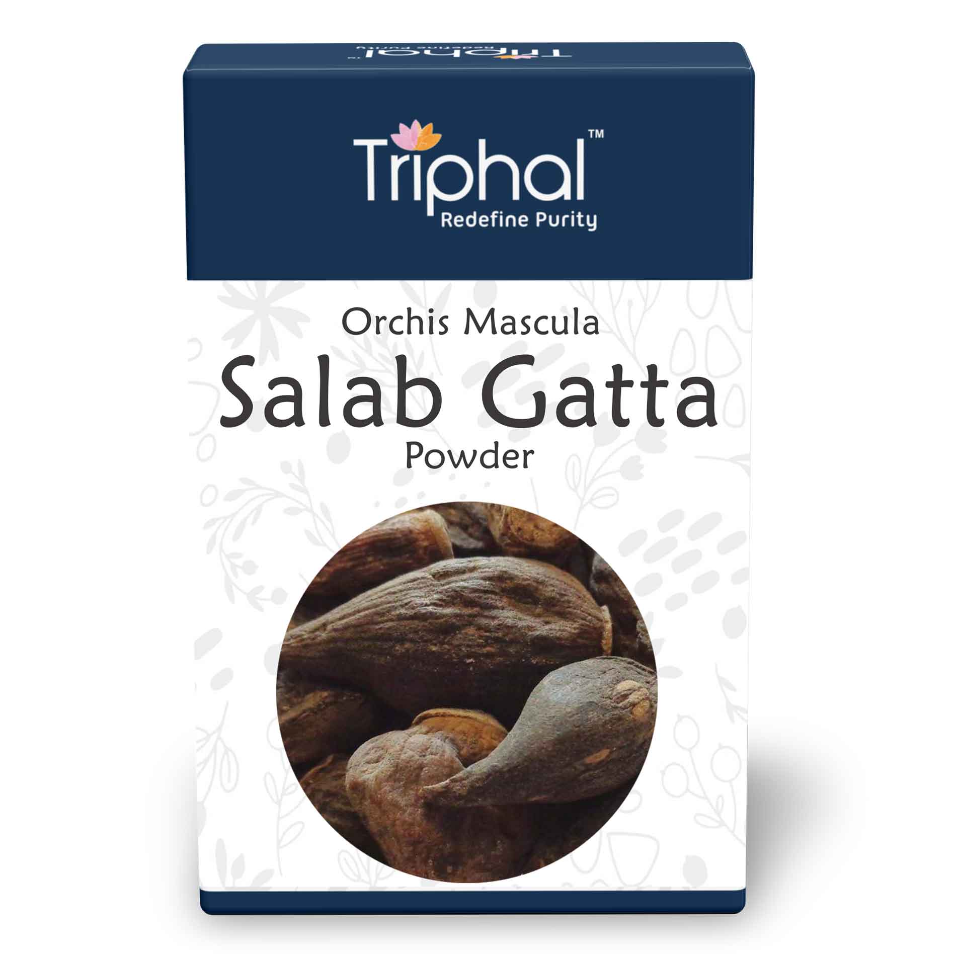 Triphal Salab Gatta Powder - Salam Gattha  Churn - Orchis Mascula
