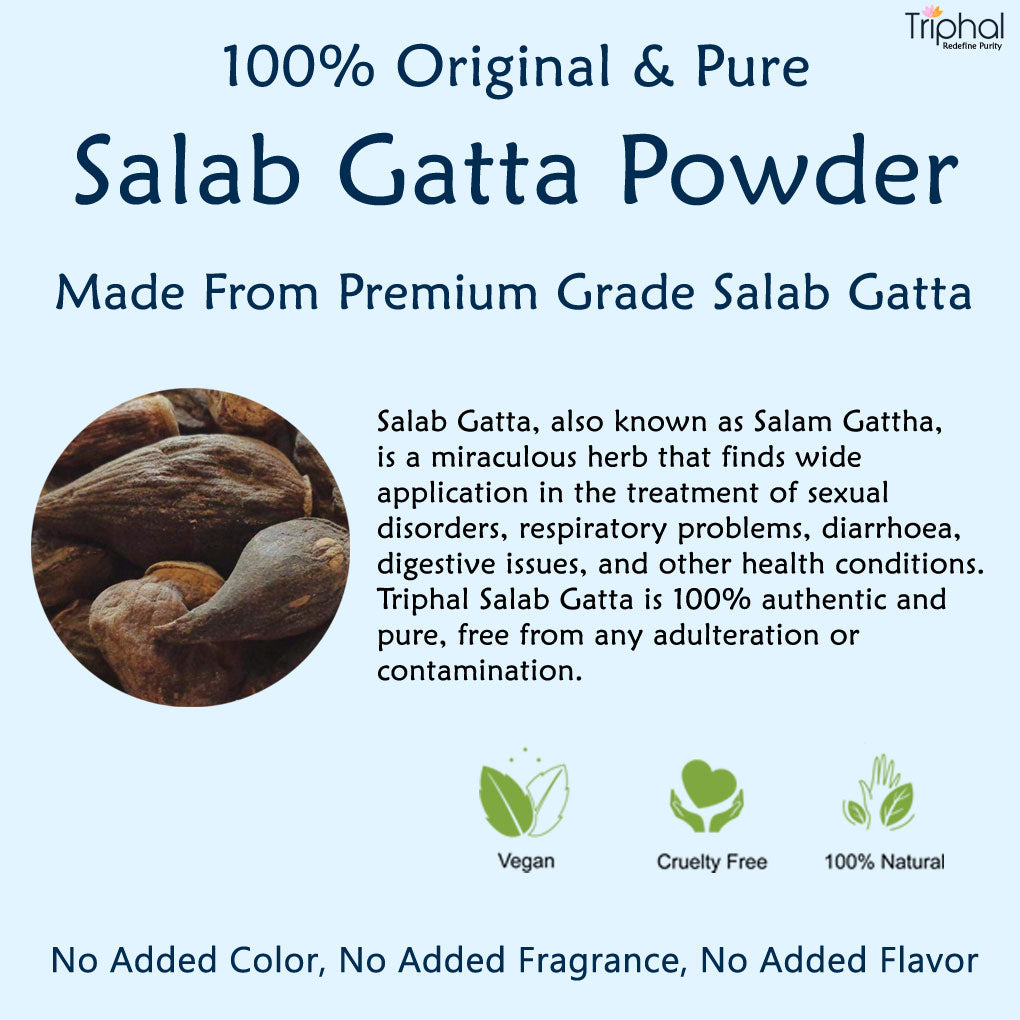 Triphal Salab Gatta Powder - Salam Gattha  Churn - Orchis Mascula