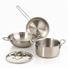 Esspy Tri-Ply Stainless Steel Cookware Set | Kadai + Fry Pan + Casserole + Lid |  Non-Stick Cooking Surface | Induction Compatible | Scratch-Resistant | Stir-Fry Pan | Reverted Sturdy Handle | Toxin-Free