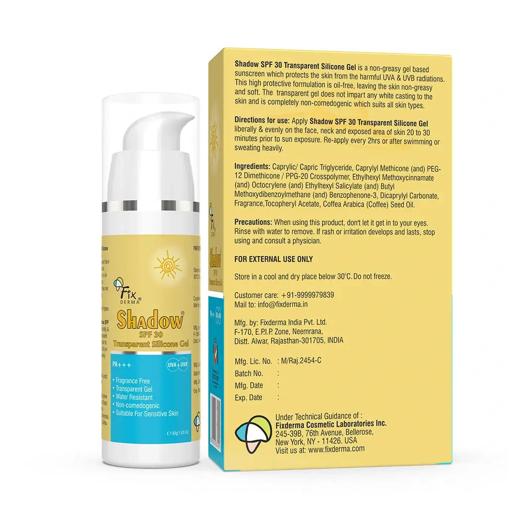 Fixderma Shadow SPF30 Transparent Silicone Gel