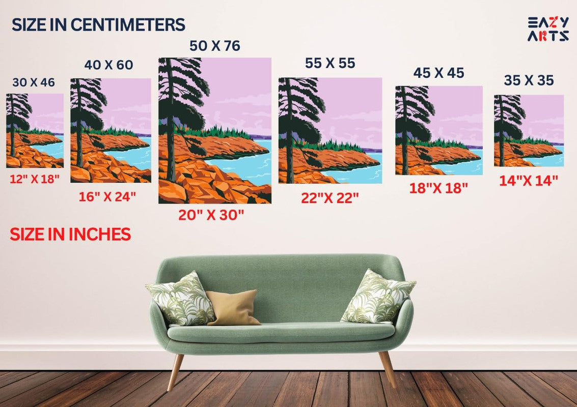 Divinity Paint Color Eazy Arts Radiant Divinity: Goddess Lakshmi Paint by Numbers Kit - DesiPick